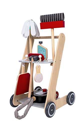 MMP Living Pretend Play Cleaning Cart - 7 Pieces, Wood