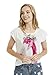 futurino Women's Garland Flamingo Print Crewneck Short Sleeve T-Shirt Top Tees M White