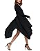 Meaneor Women Long Cardigan Open Front Drape Lightweight Maxi Duster Sweaters Long Sleeve High Low Hem Fall Coat,Black,L