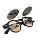 FUNOC Vintage 50s Unisex Sunglasses Steampunk Flip Up Cyber Round Goggles Glasses