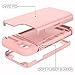 WeLoveCase iPhone SE 2022/2020 Wallet Case for Women Defender Credit Card Holder Cover with Hidden Mirror Three Layer Shockproof Heavy Duty Protective Case for iPhone SE 2022/2020/7/8 - Rose Gold