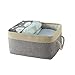 TheWarmHome Storage Basket for Organizing - 3 Pack 14x10x7 inch Large Collapsible Storage Bin for Shelves, Fabric Storage Cubes for Organizer ClosetCloth Gift Toy (Grey & Gold)