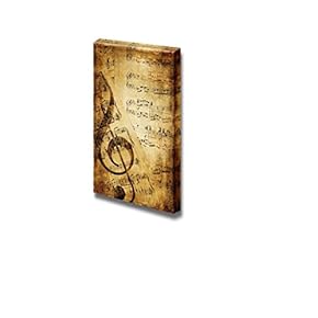 Canvas Prints Wall Art - Vintage Musical Background - 18" x 12"