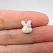 Bunny with Pink Heart Earrings, Plasic Post Studs for Metal Sensitive Ears