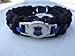 Police Thin Blue Line Shield Paracord Survival Bracelet with Charm By Bostonred2010