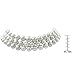 Isaac Kieran Faux Pearl Choker Necklace, Rhodium Finish, 3-Strands - 8-mm Pearls, 14 Inch plus 3 Inch Extender (White)