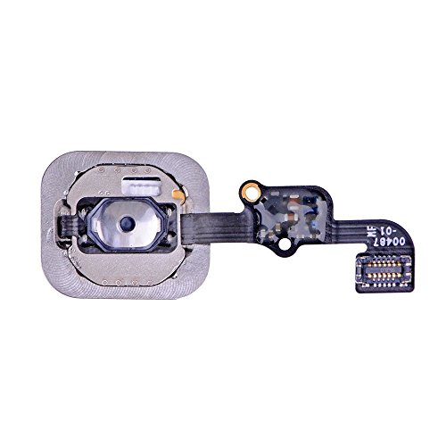 Johncase OEM Home Button Flex Ribbon Cable Assembly w/Rubber Gasket Replacement Part Compatible for iPhone 6s / 6s Plus (Silver)