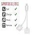 Lightning Jack Adapter Headphone for iPhoneX/10/8/8 Plus iPhone7/7 Plus,2 in 1 AUX Audio,Dual Lightning Jack Earphone Adaptor&Splitter(Audio+Charge+Music Control+Phone Call)Support iOS 11or Later
