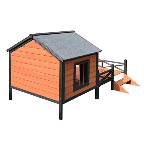 PawHut Large Dog House with Porch for Expansive Size, XL Wooden