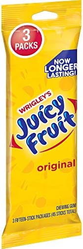 Juicy Fruit Original Chewing Gum 15 Count 3 Pack