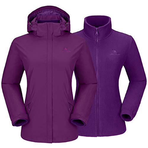 CAMEL CROWN Women's Ski Jacket Waterproof 3 in 1 Winter Jacket