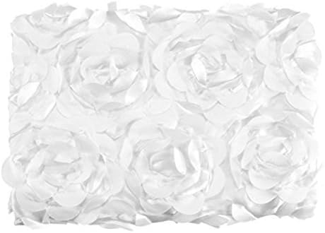 Baby Photography Props Newborn 3D Rose Flower Photo Backdrop Blanket Rug (White)