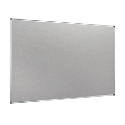 4 Thought Fabric Bulletin Board 36 x 24 Inches Wall Mounted with Silver Aluminium Frame Message Memo Pin Board for Display and Organize Office or Classroom, 3 x 2 Feet, 10 Push Pins Included, Gray