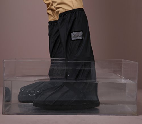 image for Holyami Waterproof Rain Boots Shoes Covers for Women Men-Black Anti Sl