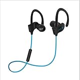 Sport Bluetooth 4.1 Wireless Headphone, BRONZEMAN S4 Stereo Earbuds, Noise Cancellation Secure In Ear Fit Headphone with Microphone for Running Gym (4 Colors) (Blue)