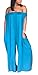 Speedle Women Sexy Off The Shoulder Solid Color Loose Wide Leg Pants Jumpsuits Romper with Pockets