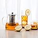 OBOR Small Glass Teapot with 304 Stainless Steel Infuser for Blooming and Loose Leaf Borosilicate Tea Kettle Tea Pot（450ml/15oz)