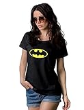 Decrum Womens Batman Classic Logo T Shirt | Black, L