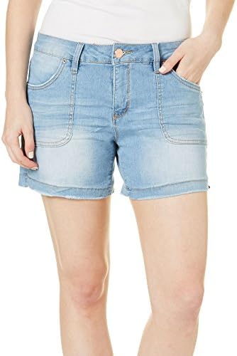 Royalty by YMI Womens Side Split Denim Shorts 10 Light wash