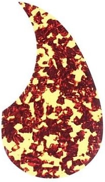 W41YD Raindrop Shape Pick Guard for 41 inch Acoustic Guitar (Red and Yellow)