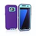Galaxy S7 Edge Case, ToughBox® [Armor Series] [Shock Proof] [Purple | Aqua] for Samsung Galaxy S7 Edge Case [Built in Screen Protector] [Holster & Belt Clip] [Fits OtterBox Defender Series Clip]