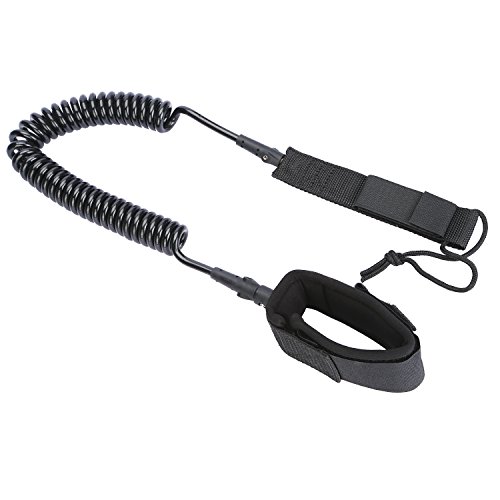 NONMON Board Leash 11FT 7mm Thick Coiled SUP Leash Waterproof Design for All Types of Board Surfboards and Stand Up Paddle Board-Black