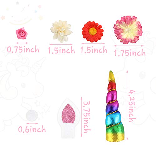 Koogel 255 Pcs Unicorn Headband DIY Kit, Unicorn Headband DIY Unicorn Craft Kids Craft Headbands Crafts Making Kits Gift for Birthdays Parent Child Activities Christmas