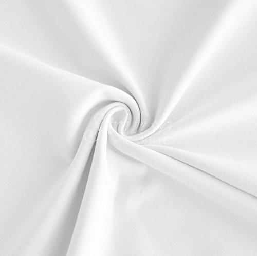 White Matte Tricot Knit Fabric for Swimwear Activewear Sportswear -1 Yard