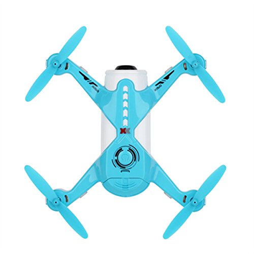 RC Drone with Blade Protector, FPV 1MP Camera, Mobile Phone APP, Altitude Hold, One Key Take Off & Landing (blue)