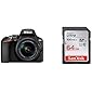 【SDカードセット】Nikon デジタル一眼レフカメラ D3500 AF-P 18-55 VR レンズキット D3500LK + SanDisk Ultra SDカード 64GB SDXC Class10 UHS-I SDSDUNR-064G-GHENN