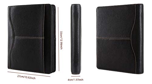 Professional Portfolio Organizer for iPad Pro 9.7/iPad Air/Air 2/iPad 5th/6th Generation, Genuine Goatskin Leather Padfolio Case with Tablet Holder, Clipboard for Letter Size Notepad/ Legal Pad(9.7)