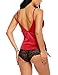 Avidlove Women Teddy Lingerie Lace Lingerie Sexy Deep V Lace Bodysuit Sexy One Piece Teddy(Red,L)