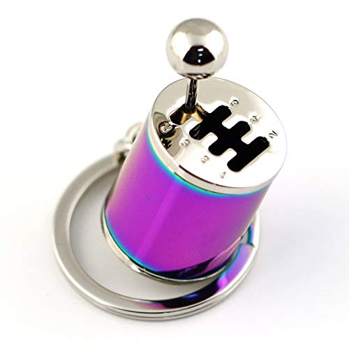 Ispeedytech Creative Auto Part Model Gear Box Metal Keychain Six-Speed Manual Transmission Shift Lever Keyring Key Chain Ring Keyrings Keyfob
