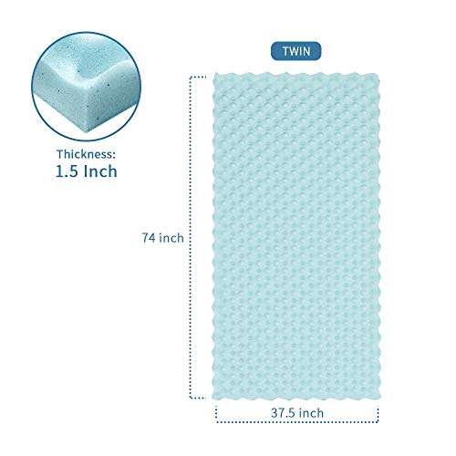 Milemont 1.5 inch Mattress Topper, Egg Crate Design Gel Swirl Memory