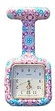 Silicone Watch Nurse Doctor Paramedic Tunic Brooch Fob Watch Medical (Square Swirl)