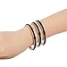 NewChiChi Stainless Steel Grooved Cuff Bangle High Polished Jewelry Bracelet for Women