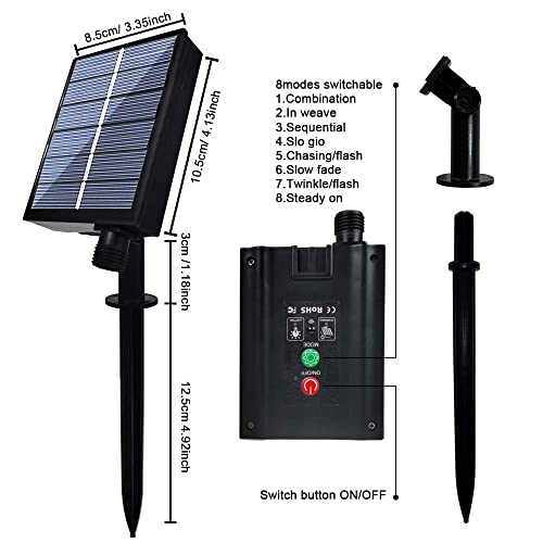 Chipark Solar Curtain Lights, Upgraded Garden Fairy Lights 300 LED 8 Modes Remote Control Waterproof Solar Fairy Lights Outdoor Curtain String Lights for Gazebo Patio Party Festival Decorations(Warm)