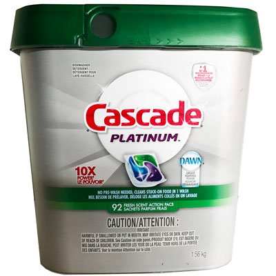 Cascade Platinum Pacs Dishwasher Detergent, Fresh Scent (92 packs)