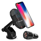 10W Wireless Car Charger, Detuosi Car Wireless Charger Car Phone Mount, Fast Charge for Samsung Galaxy S9/S8/S7/S6 etc., Standard Charge for iPhone XS Max/XS/XR/X/8 Plus/8 and All QI Enabled Devices