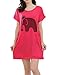MyFav Nightwear Youth Girls Pajama Knit Cotton Dress Lovely Elephant Loungewear