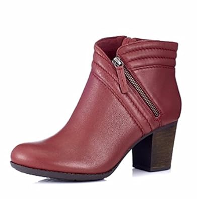 clarks leather side zip ankle boots
