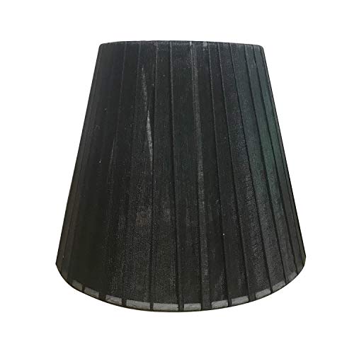 ONLI Confezione 6 paralumi in Tessuto fasciato Nero Semitrasparente. Diametro 15cm. E14