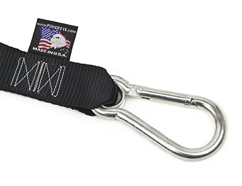 PowerTye 1½" x 6½ft Heavy-Duty Ratchet Tie-Downs, Made in USA with Soft-Tye and Carabiner Hooks + Storage Bag, Orange/Black (pair)