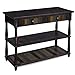 VASAGLE Console Table with Colorful Drawers, 3-Tier Entryway Table with Shelves, for Living Room, Dining Room, Hallway, Assembly Without Tools, Turned Wood Legs, Country Brown