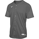 Mizuno Youth Aerolite Full Button Baseball Jersey, Charcoal, Large