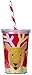 C.R. Gibson 10oz Christmas Tumbler with Straw, By Gibby and Libby, Features Cheery Holiday Design, Measures 3.5" x 4.75" - Reindeer