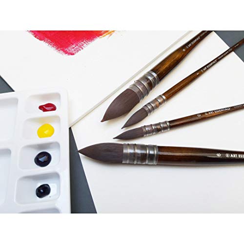 Art Essentials Kazan Synthetic Squirrel Hair Brush – Series 2703 – Quill Mounted Mop – Short Handle – Size: 000