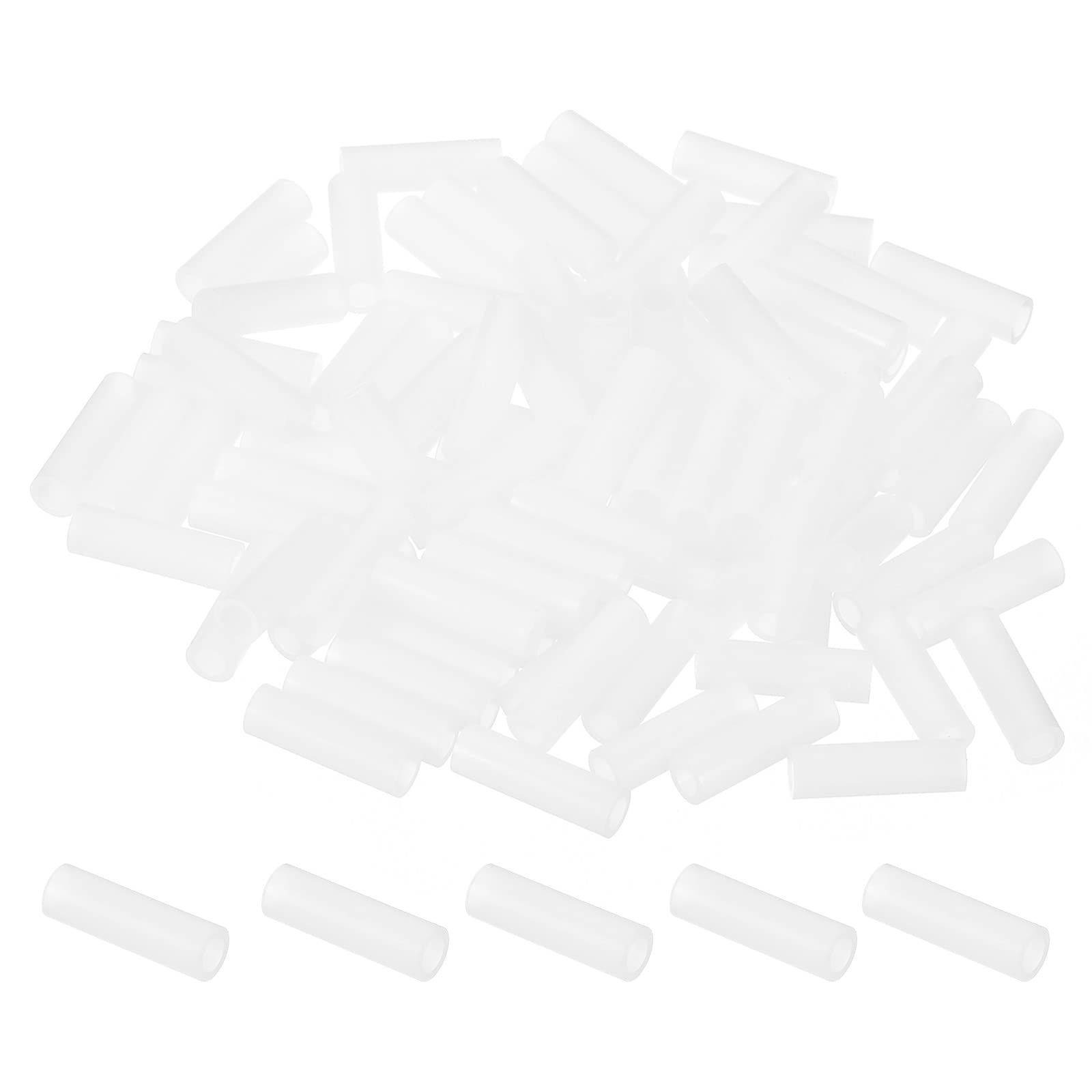 PATIKIL 3.2mm ID x 5mm OD x 16mm L Round Spacers Washers, 100 Pack Nylon Standoff Gaskets for M3 Hardware Screws Bolts for 3D Printer Electrical Outlet, White