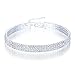 BESPMOSP Silver Plated Crystal Rhinestone Choker 3/4/5/8 Rows Women’s Diamond Collar Necklace Wedding Party (3 Row)