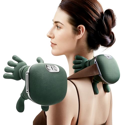 Neck and Shoulder Massager with Heat, Electric Shiatsu-Style Massage | Cordless Wearable Design – Use 5V/2A Standard USB Charger Only